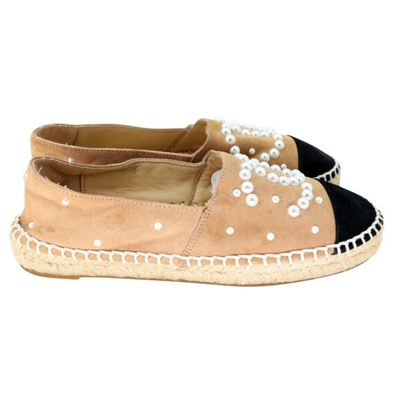 COPY - Chanel Espadrille 36 Suede Mother of Pearl CC Flats CC-S0207P-C043 - Picture 6 of 11